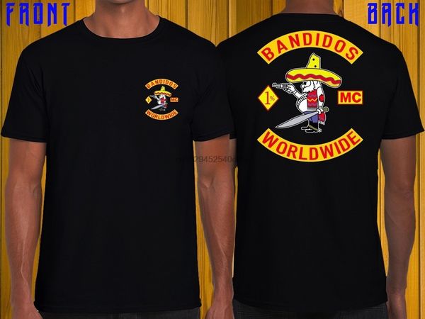 

cool man worldwide bandidos mc black shirt size xs-4xl short sleeves t shirt