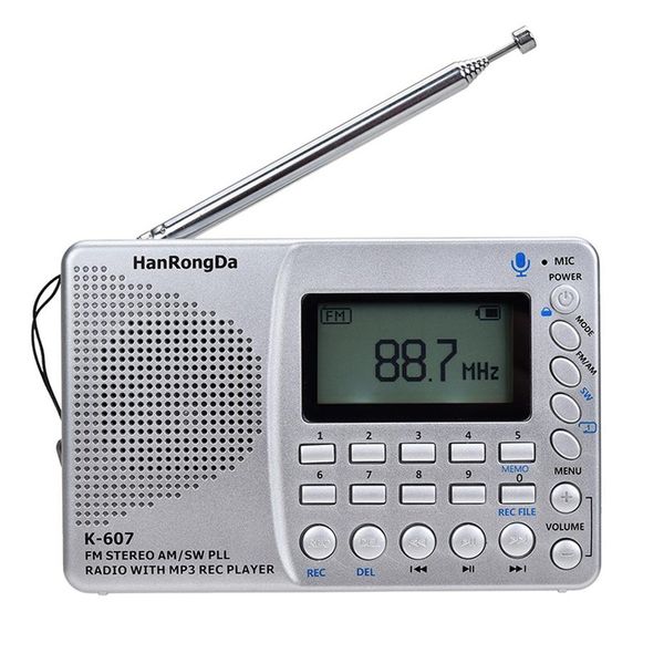 

cgjxsdsp fm stereo radio am sw with time display card line -in recorder multifunctional radio mp3 player
