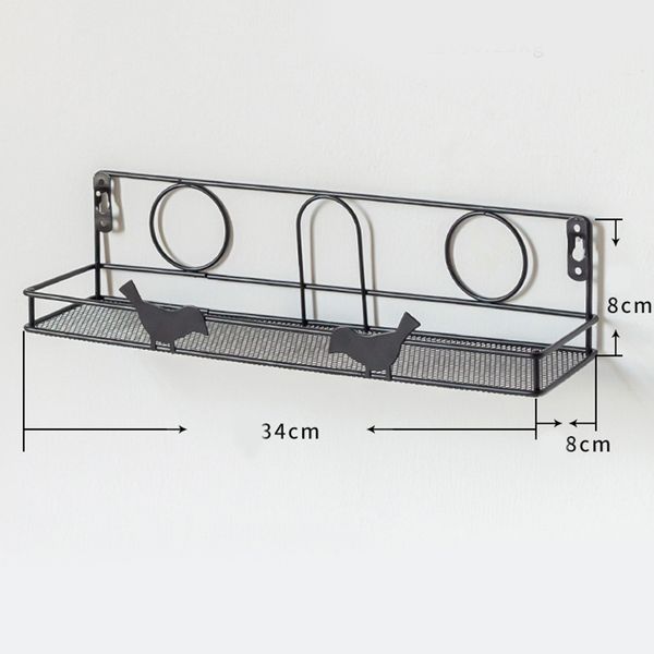 

punch nordic style home decoration wall mounted wrought iron floating shelf