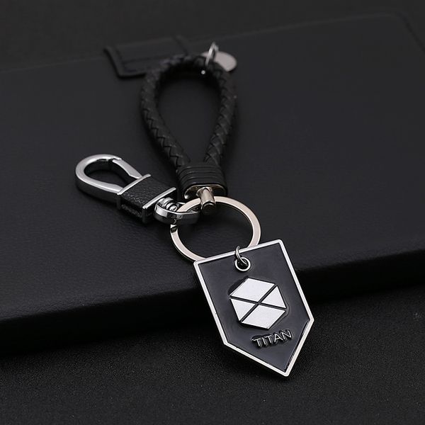 

2 keychain titan warlock metal pendant braided leather key rings car bag key holder men game jewelry llaveros, Silver