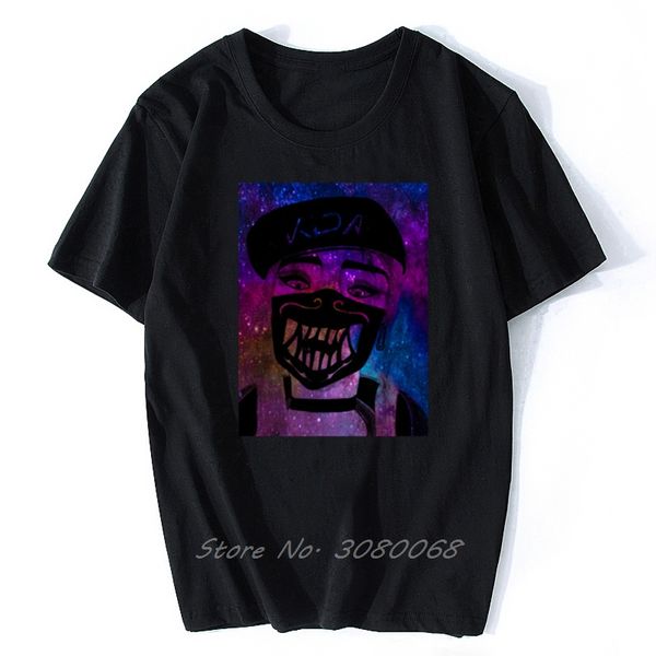 

men funny t-shirt bluepurple space theme kda akali tshirt women t shirt summer cotton o-neck short sleeve tees hip hop harajuku