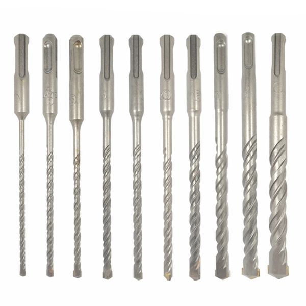 

10pcs electric hammer sds plus drill bit set 160mm for concrete wall brick block masonry hole saw drilling bits 4mm 5mm 6mm