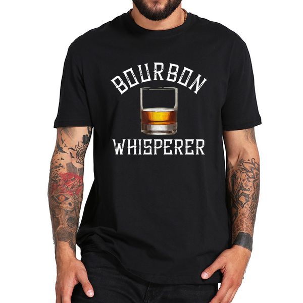 

drinking whiskey t shirt funny bourbon whisperer gift tshirt eu size 100% cotton soft vintage basic