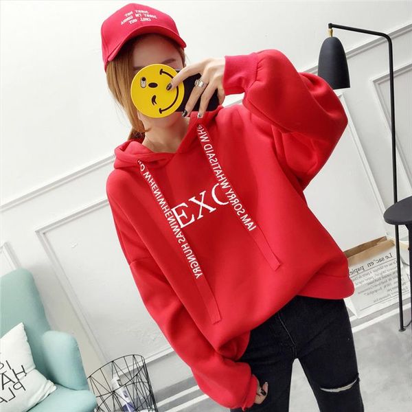 

kpop люби себя k поп женщина толстовки толстовка толстовки outwear hip hop bangtan boys exo толстовка толстовка moletom feminino, Black