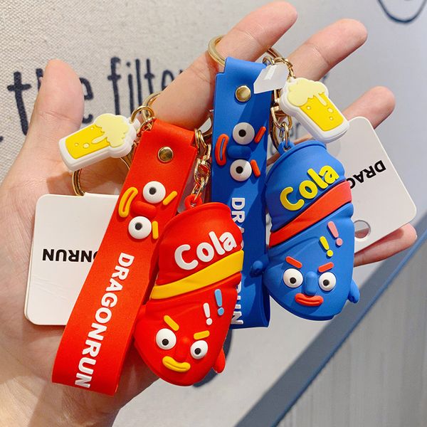

creative cute pvc cartoon car key chain pendant men's and women's handbags key chains funny gifts accessories decoration, Silver