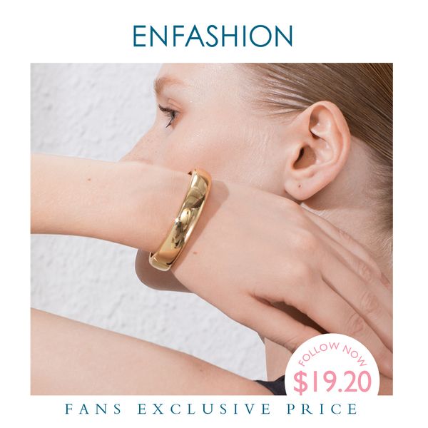

enfashion blank wide cuff bracelets for women accessories gold color simple minimalist bangles fashion jewelry wholesale b192029, Golden;silver