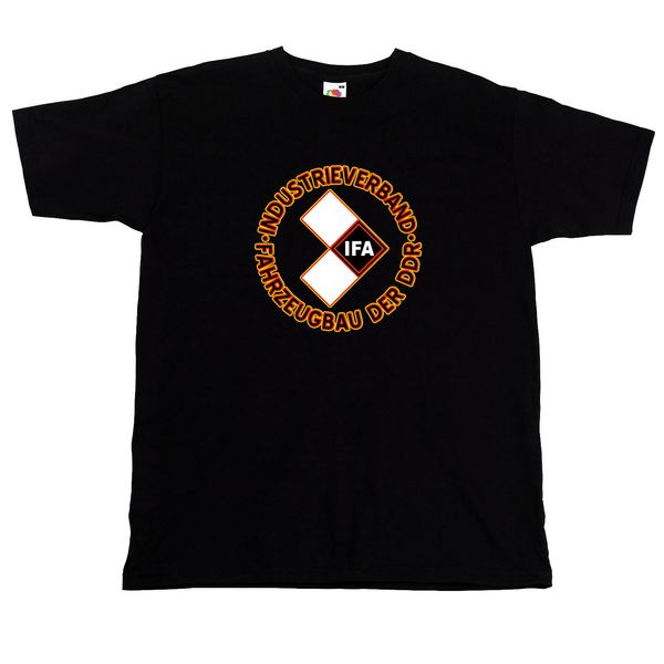 

t-shirt gdr automotive association ifa logo tee black brand 2019 new t shirt man cotton t-shirt men clothing cartoon t shirts