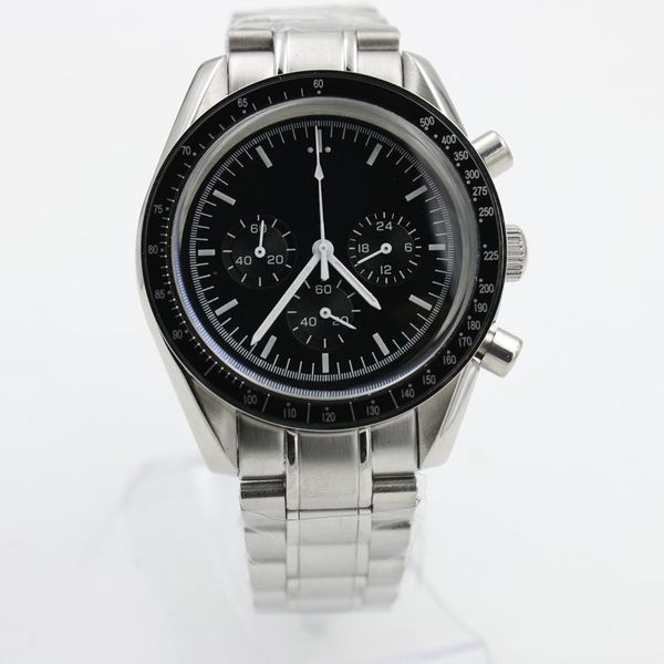 

Men Speed Co-Axial 42mm Quartz Watches Black Dial Mens Moonwatch Professional Chronograph 42MM Master Stainless Steel Watch Wristwatches