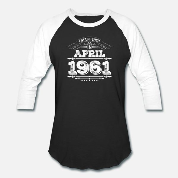 

established in april 1961 t shirt men printed tee shirt size s-3xl natural graphic fashion summer novelty shirt, White;black
