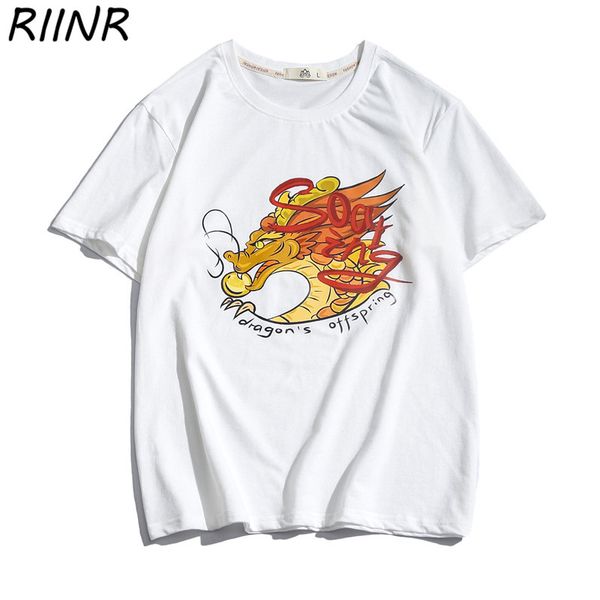 

riinr 2020 summer dragon печать мужская сыпучие мягкий хлопок с короткими рукавами футболки большой размер m-5xl