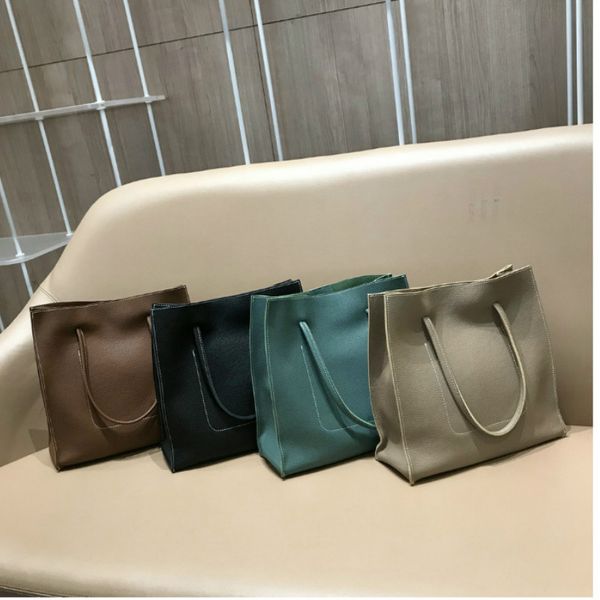 

2020 new ins large capacity shoulder slung casual real leather bags women soft leather bags shopping