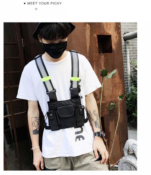 

1 piece tactical women oxford chest rig bag for men square small hip-hop vest harness streetwear bags female male chestbag waist pack vest