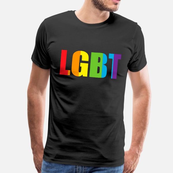 

lgbt rainbow pride flag t shirt men personalized cotton round collar formal cute comical spring letter shirt