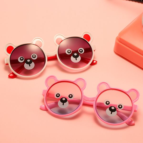 

2020 new round kids sunglasses lovely bear cartoons vintage sun glasses trending products uv400 fashion, White;black