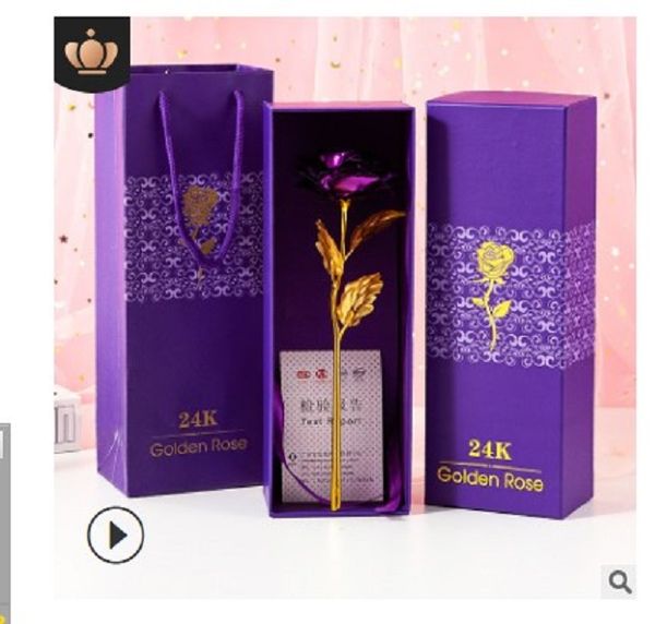 

2020 24k gold foil rose rose gift box valentine's day christmas gifts small gifts 004