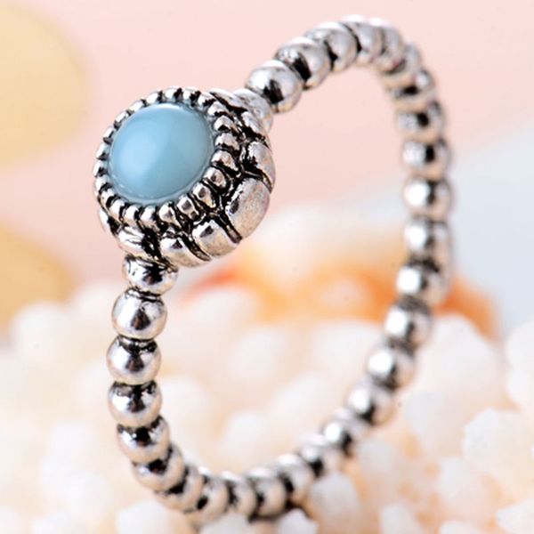 

fashion women pink blue stone rings classic gothic retro round resin stone ring party accessories jewelry for women gift, Golden;silver