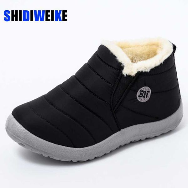 

2020 winter boots women waterproof snow women shoes flat casual winter shoes ankle boots for plus size ab912, Black