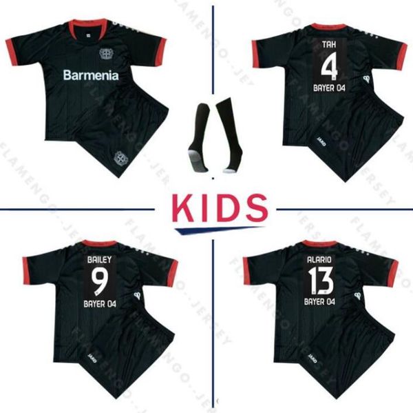 

2020 комплект 2021 мальчик леверкузен футбол джерси l.bender байер 04 леверкузен havertz джерси demirbay alario волланд детская футбольная р, Black