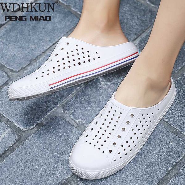 

sandals men hole shoes crocks shoes rubber for men women white couple shoe summer beach slippers cholas hombre, Black