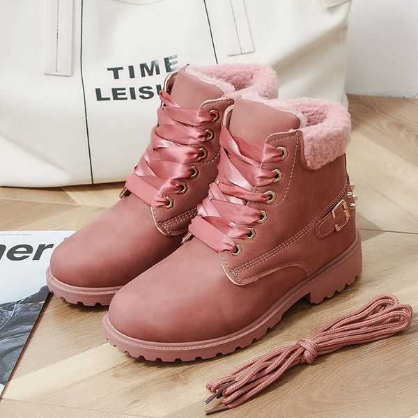 

mazefeng brand 2020 suede leather women winter ankle boots for woman snow boots wool fur lined warm shoes waterproof maroon, Black