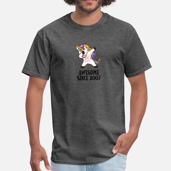 

awesome since 2007 dabbing unicorn 11. gift t shirt men printed 100% cotton s-xxxl kawaii gift basic spring cool shirt