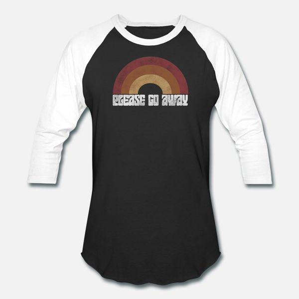 

please go away funny rainbow retro 70s style t shirt men design 100% cotton plus size 3xl slim fitness comfortable spring autumn trend