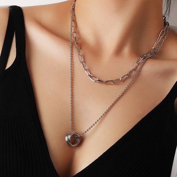 

lexie diary 2020 new arrival fashion creative charm circle pendant necklace for women accessory, Silver