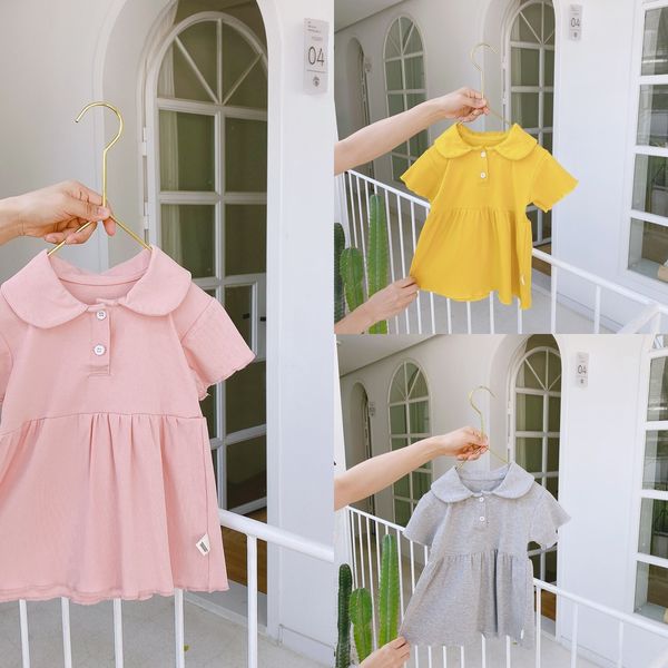 

baby girl short-sleeved summer 2020 new girls doll ' western style a- line dress doll collar baby dress eq051 dj2nt, Black;gray