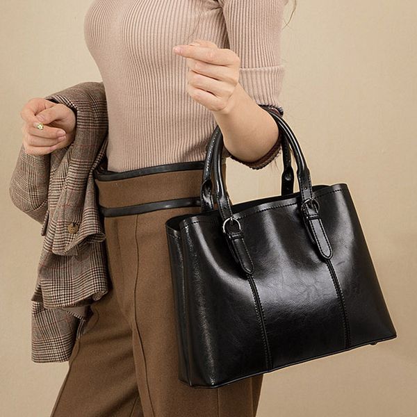 

cross body genuine leather tote bags portable messenger bag women shoulder cowhide women's purse gn-sb-stttxk