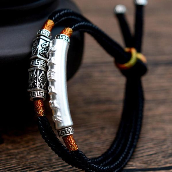 

jewelry s925 sterling silver bracelets for men handmade weave classic simple bracelets fashion of shipping, Black