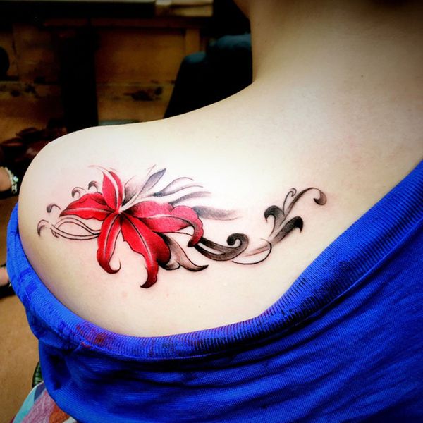 

50pcs fashion ink color flower tattoo stickers waterproof and sweat-proof disposable temporary tattoo stickers body art