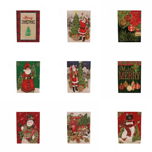 

wholesale printed cotton christmas cloth banner flag hang flags organized party decorations supplies christmas decorations for home#320