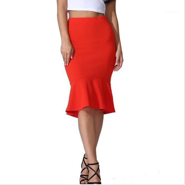 

clothing 2020 womens designer casual skirts summer fashion plus size solid color skinney skirt slim female, Black