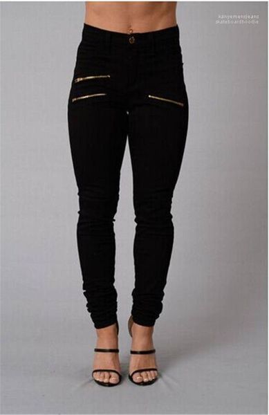 

pure color designer womens pants zipper womens pencil pants streetwear womens clothing, Black;white
