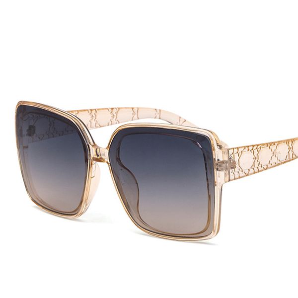 

2020 новые солнцезащитные очки женщины luxury transparent gradient вс очки большой кадр vintage очки square очки для lady uv400, White;black