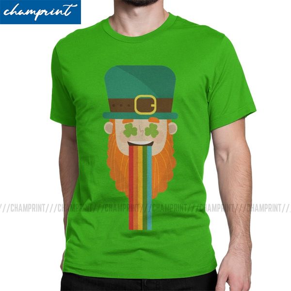 

святого патрика день подарки t-shirt men лепрекон ирландский трилистник vintage tee shirt шею с коротким рукавом футболки graphic одежда