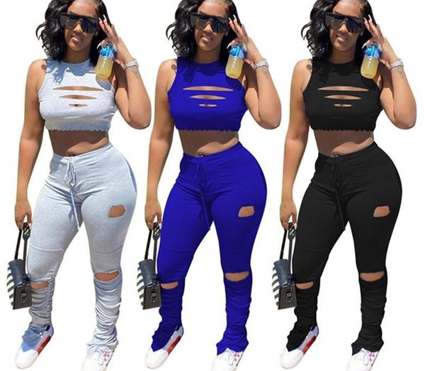 

women pantsuit outfits two piece set tank + legging hold sportsuit sweatshirt tights sport suit fashion solid sportsuit klw4461, Gray