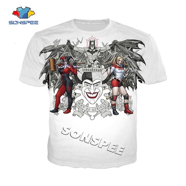 

summer suicide squad harley quinn comic clown 3d print shirts hippie comics funny men clothing