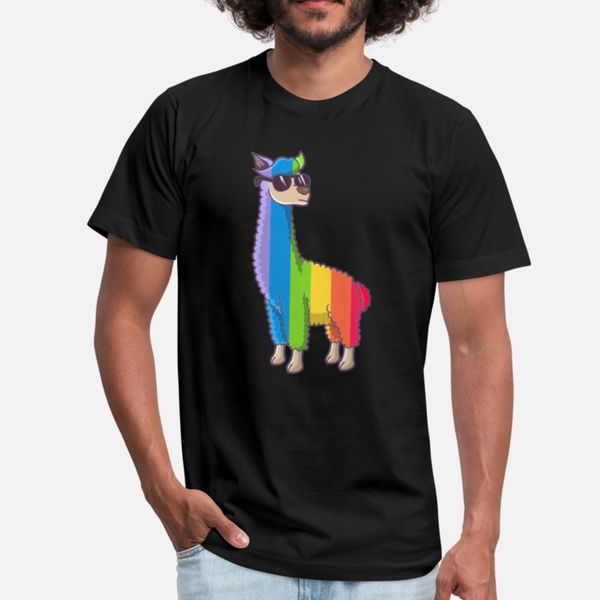 

gay pride alpaca lgbt t shirt men customize cotton round neck fit loose casual spring autumn leisure shirt
