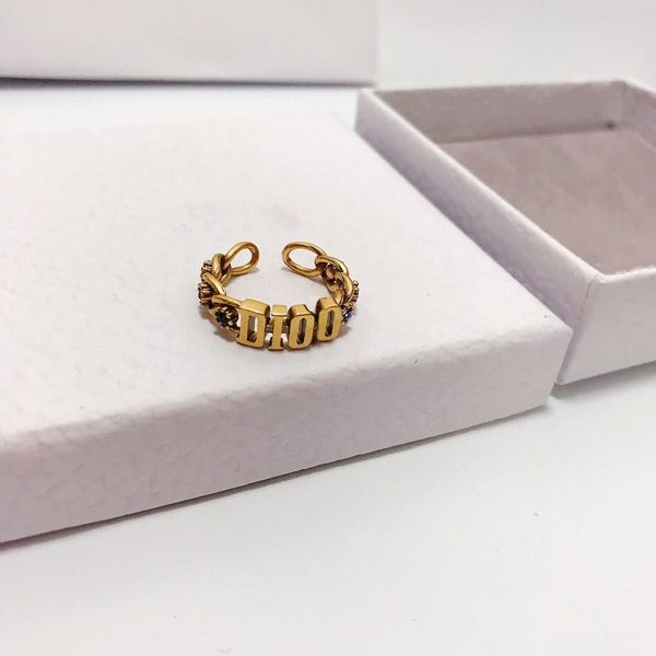 

classic alphabet color diamond opening designer ring luxury designer jewelry women ring, Golden;silver