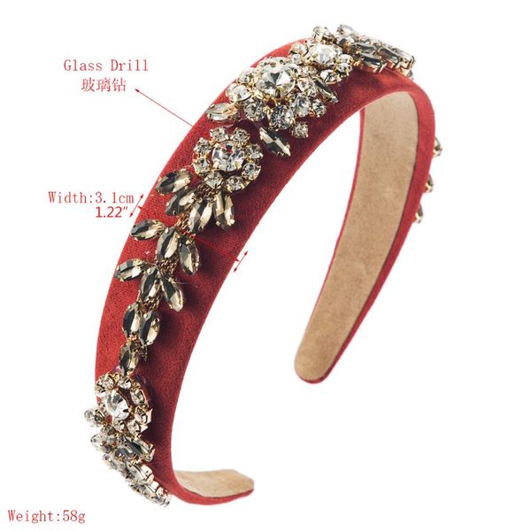 

baroque crystal hair bands for women lady shiny padded rhinestone hair headband, Golden;silver