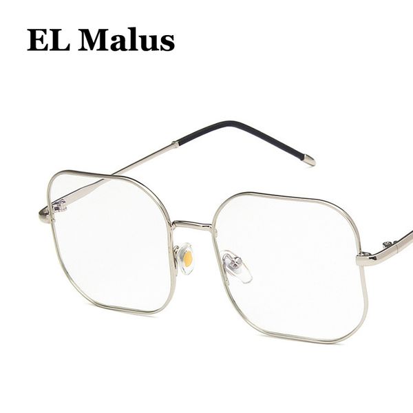 

el malus] classic square eyewear frame blue light blocking glasses anti-blue radiation lens women men metal shades sunglasses, Black