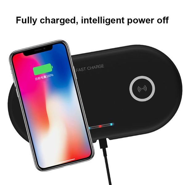 

2 in 1 10w dual seat qi wireless charger for iphone 11 pro x xs max xr 8 fast charging pad samsung s10 s20 note 10