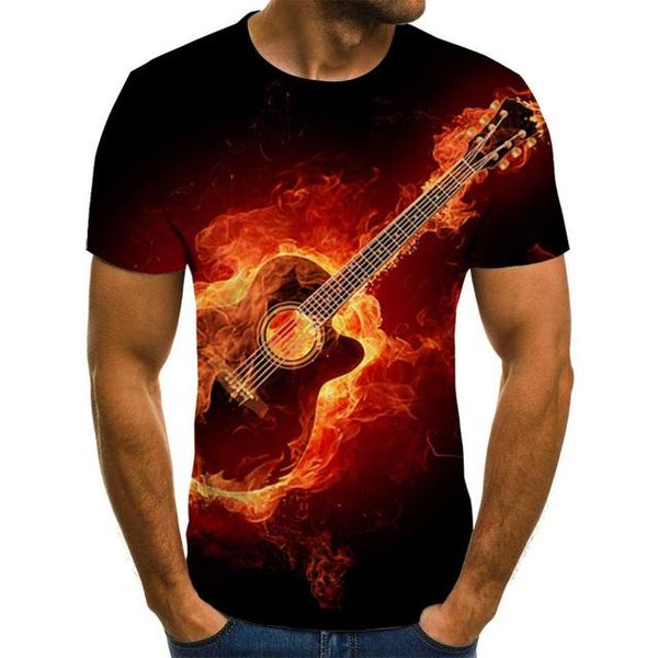 

music symbol 3d guitar printed gothic anime clothing 110-6xl 3d print shirts harajuku horror oversized men clothing