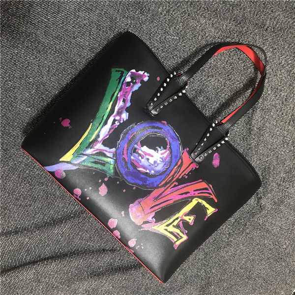 

2020 new color women shoulder bags printing platfo doodling designer genuine leather handbags totes composite fashion bags
