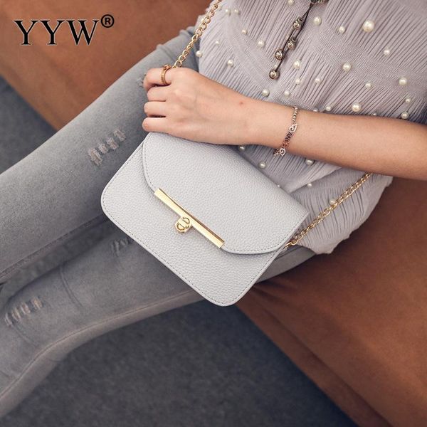 

women crossbody shoulder bag pu leather handbags fashion gold chain messenger bag 2020 female new fashion bolso mujer black