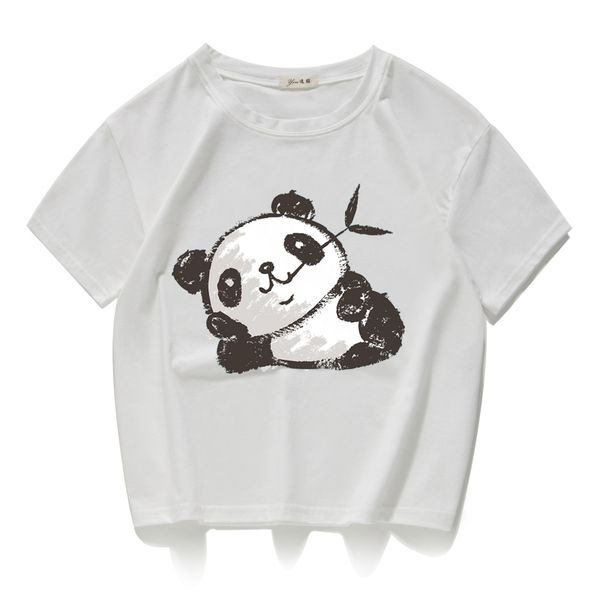 

t shirt women summer short sleeves tee shirts crop harajuku panda print tshirt 100% cotton ulzzang t-shirt women