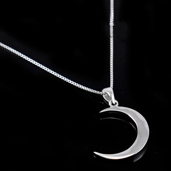

sweet moon jewelry temperament crescent clavicle chain pendant necklaces, Silver