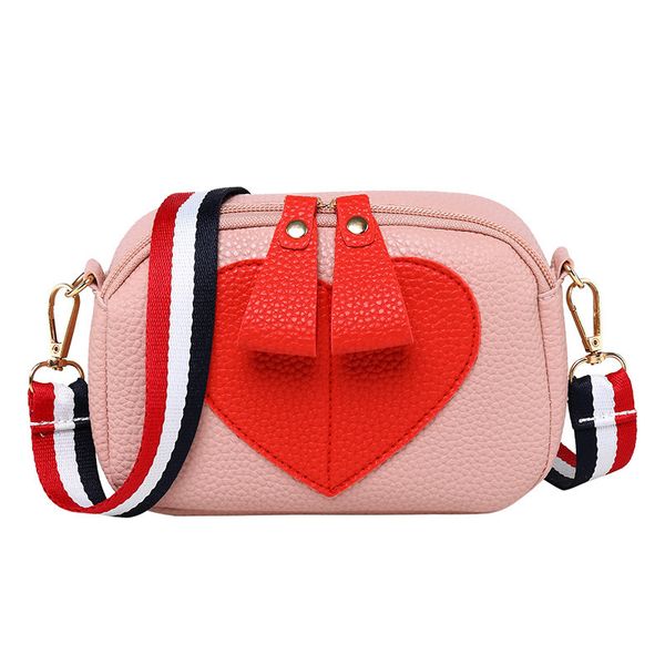 

2020 women small bag pu leather crossbody bag versitile fashion mobile phone shoulder messager cute heart-shaped