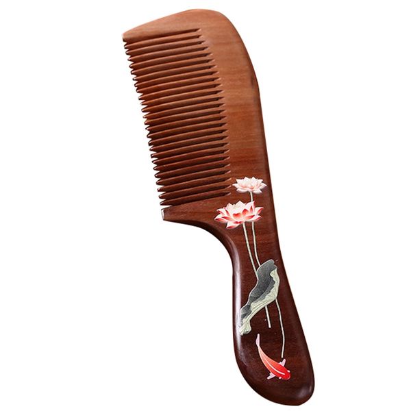 

aromatic natural wood comb, handmade decorative wooden hair comb for women, anti-static and fine package bonus a gift, Silver